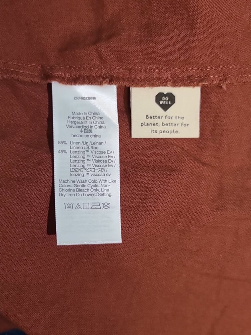 Madewell Linen-Blend Side-Button Midi Skirt Size XL Brown EUC - Picture 5 of 6